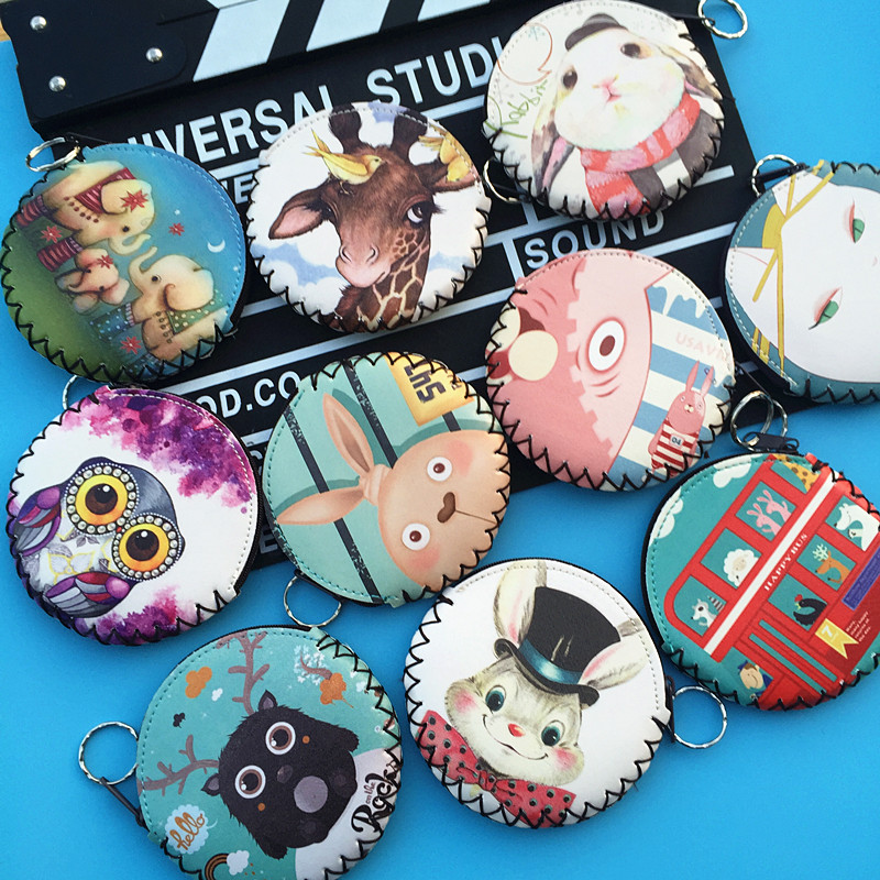 Creative Students Mini-Zero Wallet Woman Personality Cartoon Wallet Small Fresher Brief Retro Key Bag Coin Bag