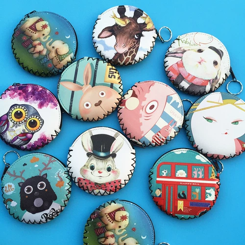 Креативный маленький кошелек, сумка через плечо, мультяшный бумажник, свежая небольшая сумка, ретро ключница, монеты, простой и элегантный дизайн