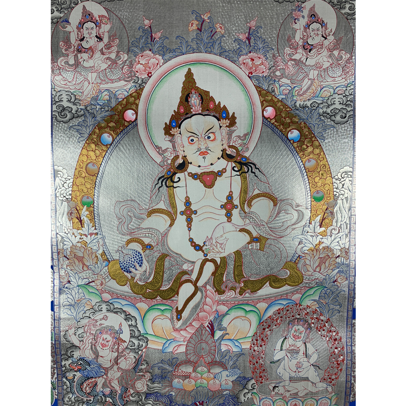 Zangbala Yellow God of Wealth Thangka Tibetan hand-painted Nepalese pure hand-painted pure handmade five surnames God of Wealth Lucky Nafu painting