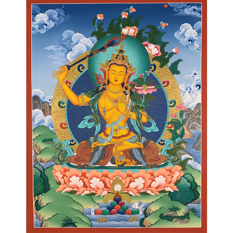 Zasissolang collection grade works Nepalese pure hand painted pure handmade Tibetan Mizong Tang ka hanging painting Xuanguan