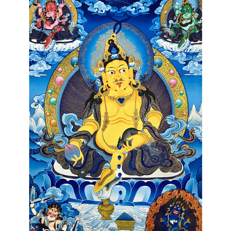 Blue Star Huang Caixities Five surnames Caithea Handmade Donka Nepal Pure handmade Tibet Hospitality Town House Hang Paintings Zambala