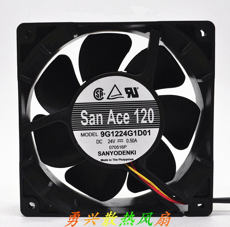 Original fit San Ace120 Sanyo 9G1224G1D01 DC24V 0 50A frequency inverter fan