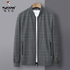 Plaid Jacket Woodpecker Baseball Collar Spring Autumn