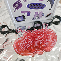 BlankLabel pink sparkling personality girl heart pendant key chain canvas bag pendant key chain