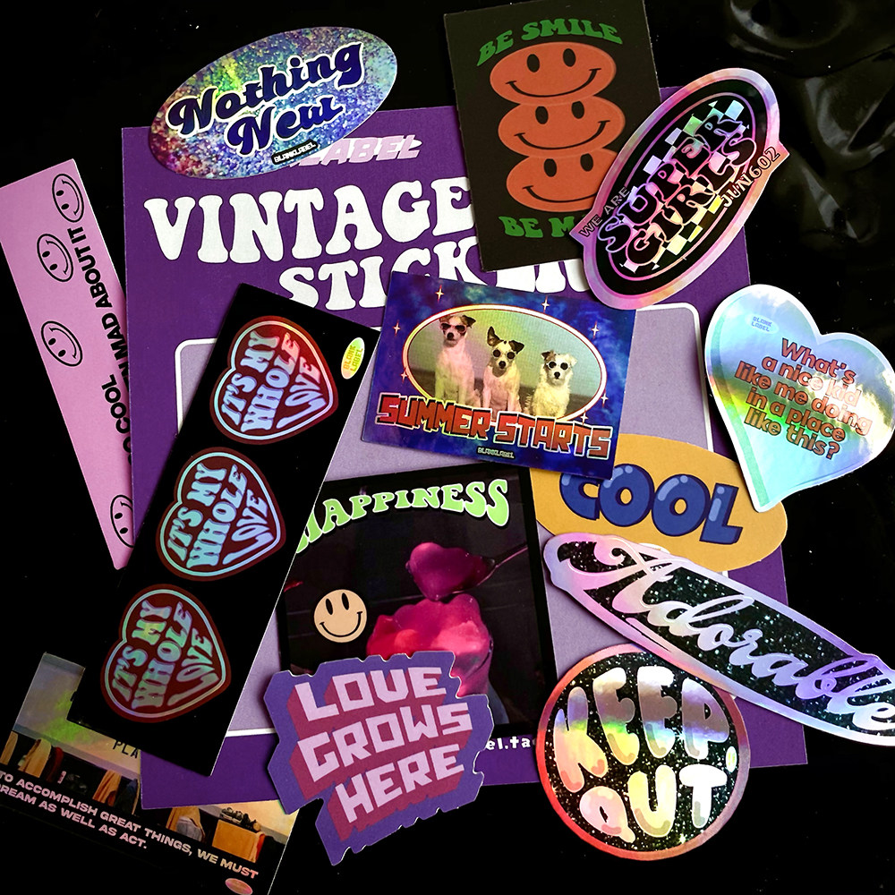 Retro sticker, laptop, suitcase, waterproof glass, scheduler