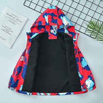 Children Garvelvet jacket boy integrated suede hat assault clothing 2021 autumn and winter new warm zip-shirt windsurges