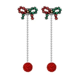 Праздничнная серебряная игла, серьги с бантиком, аксессуар, серебро 925 пробы