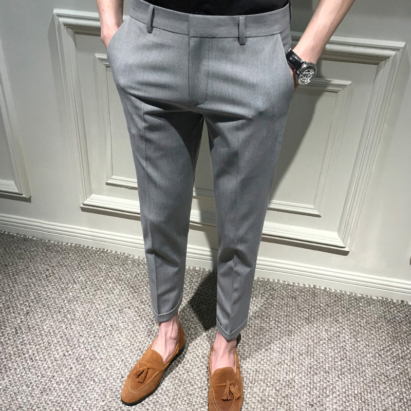 Casual trousers men's business Korean version of the trend autumn new slim pants hanging without ironing small foot long pants