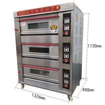 Kitchen treasure three layer six plate commercial timing gas oven baking oven 3 layer 6 plate bread oven gas oven
