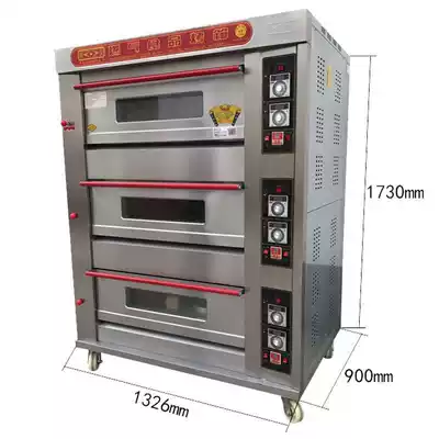 Instant heat electric water heater Three-layer six-plate commercial timed gas oven baking oven 3-layer 6-plate bread oven gas oven