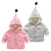 (Broken code clearance) Girl plus velvet coat 1-3 baby coat autumn and winter childrens coat baby thickening