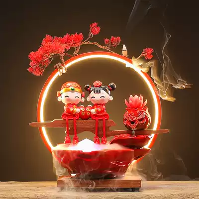 Chinese wedding gifts Newlyweds send a couple of creative girlfriends flowing water ornaments back incense burner Valentine's Day gifts