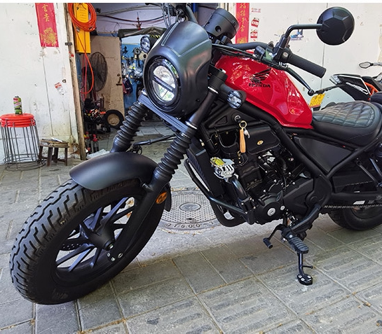 Apply Honda CM 300 to retro - pig headmask windshield rebel rear - bar muffler