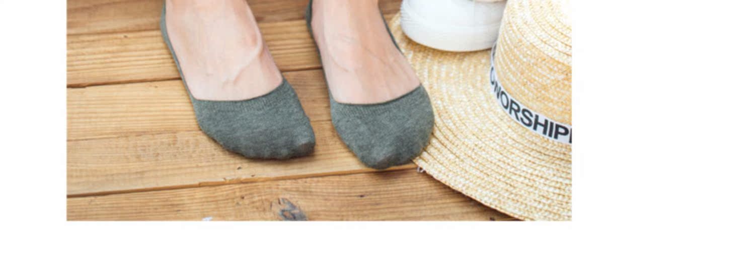 Vớ cotton Nhật Bản màu rắn vớ vô hình Mùa hè siêu nông miệng phụ nữ bằng cotton Chất liệu cotton chống trơn cho nữ - Vớ hàng tuần quần tất