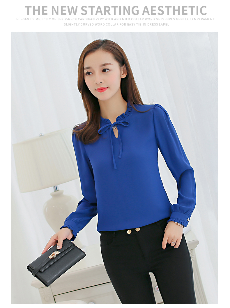 Áo xuân hè 2019 mới Han Fan áo voan nữ dài tay màu trắng áo sơ mi nữ rộng rãi - Áo sơ mi dài tay áo sơ mi dáng dài nữ tay lỡ