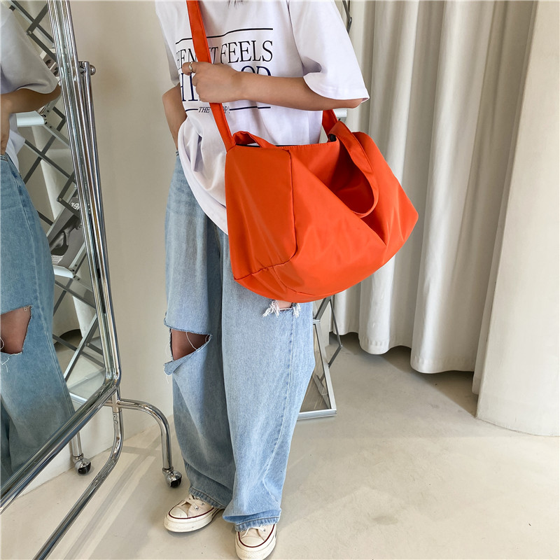 Hong Kong Style Large-Capacity Bag for Women, Summer 2026 New Trendy College Student Class Bag, Simple and Versatile Crossbody Bag