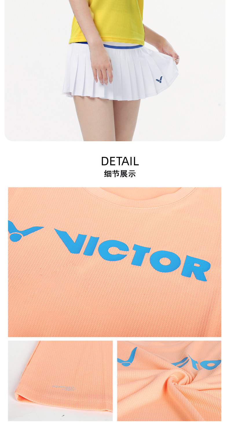 форма для занятий бадминтоном victor威克多胜利男女款针织运动速干透气logo印花羽毛球服t40050