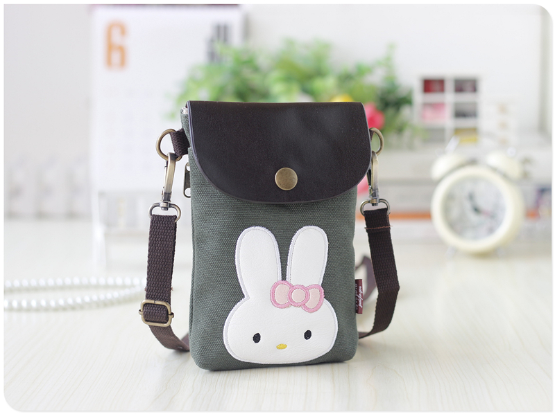 Gói điện thoại di động 6 inch vải bạt điện thoại di động nữ vải xéo hoang dã điện thoại di động túi mini dễ thương ví tiền xu túi đựng điện thoại nam