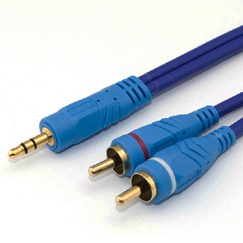 10%-2 audio line RCA3 5mm turns double lotus head phone computer sound connected to power amplifier speaker General-Taobao