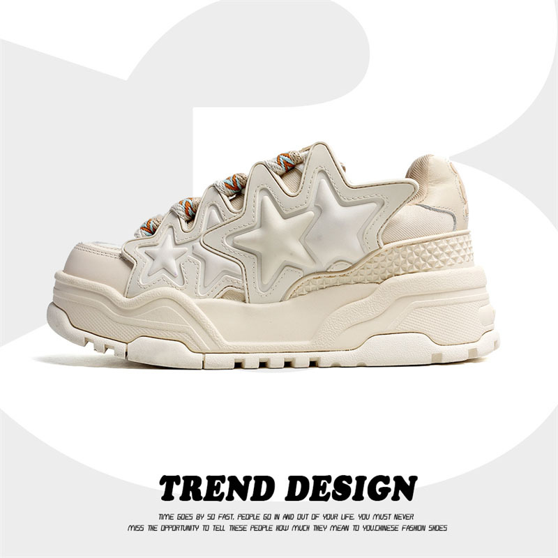 Kaalixio Same Series National Trend Off-White 2026 New Spring and Summer Versatile Thick-Soled Height-Increasing Star Loafers Kaalixio Same Series National Trend Off-White 2026 New Spring and Summer Versatile Thick-Soled Height-Increasing Star Loafers