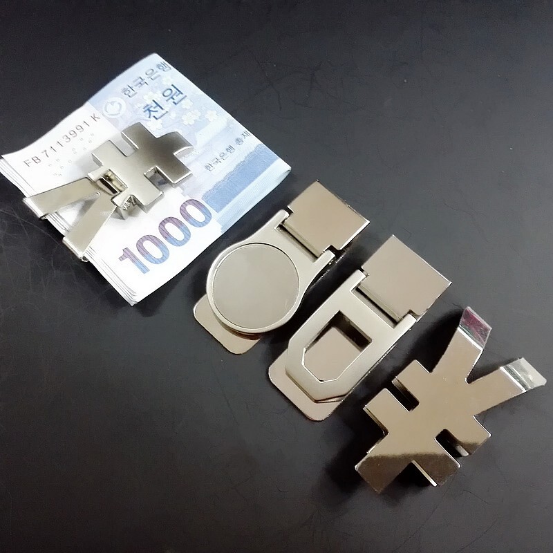 Creative Folding Stainless Steel Wallet for Men and Women, Portable Fashionable Metal Billfold Card Holder and Document Clip Creative Folding Stainless Steel Wallet for Men and Women, Portable Fashionable Metal Billfold Card Holder and Document Clip