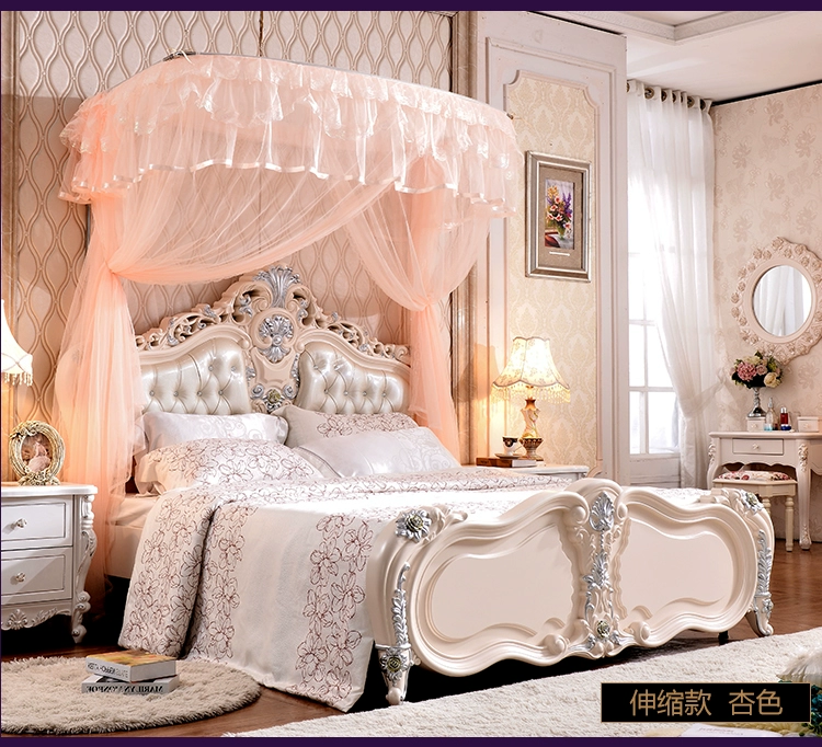 Cần câu bằng kính thiên văn lưới chống muỗi loại U ba cánh bằng thép không gỉ ba cửa 2.2 đôi hộ gia đình 1,5 m 1,8m giường - Lưới chống muỗi