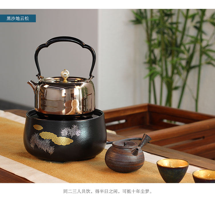 bếp điện đôi Đài Loan Long Yinzhai bếp điện gốm sứ Nồi sắt nồi bạc nồi nhỏ đặc biệt nhỏ nhà sản xuất trà nhỏ nhà trà im lặng bếp kangaroo