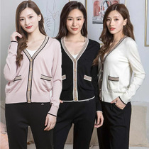 Autumn and winter new counter Olinya bamboo fiber long-sleeved single V-neck wool cardigan outer wear FYG4206