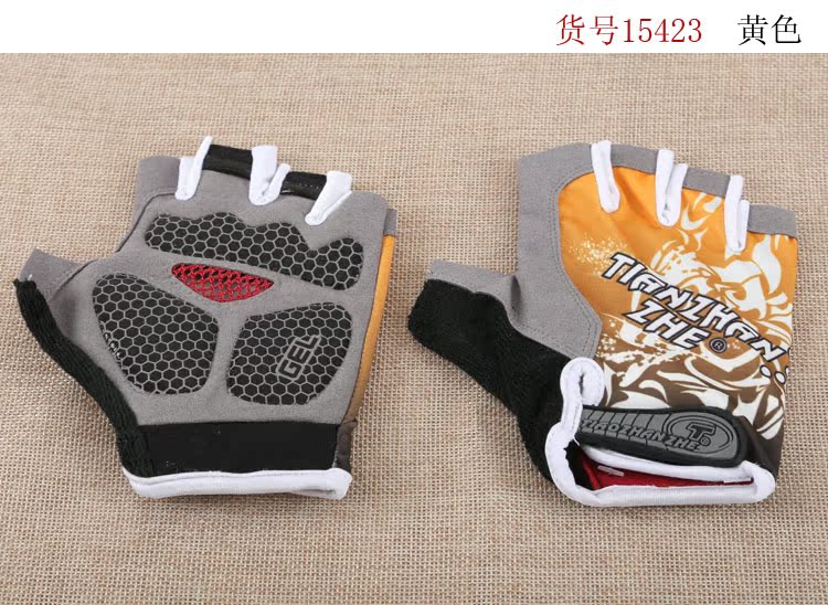 Găng tay đi xe đạp ngoài trời Găng tay xe đạp mùa hè nửa ngón tay ngắn đi xe đạp leo núi thiết bị nam và nữ mô hình găng tay da nam