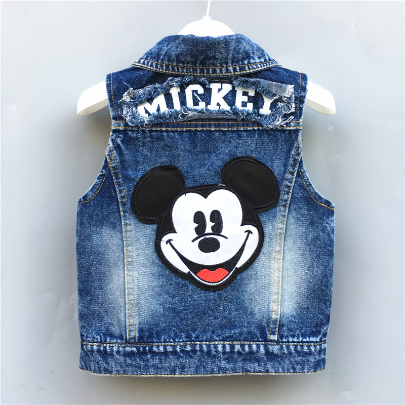 Children's denim vest Boys vest Girls ' waistcoat Large, medium and small children's clothing Children's spring and Autumn new thin style tide baby