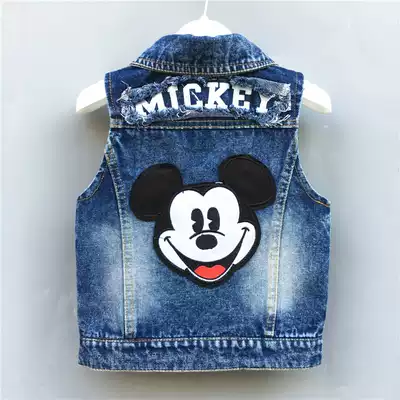 Children's denim vest 2020 new spring and autumn male and female baby vest children 1-6 years old cotton waistcoat