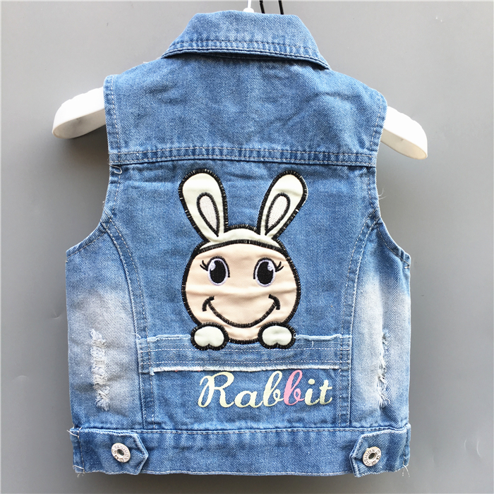 Trẻ em denim vest của phụ nữ vest 2018 mới của Hàn Quốc phiên bản của mùa xuân và mùa thu áo nam bé công chúa vest vest con