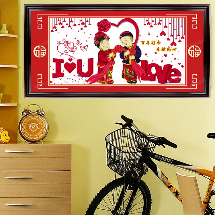 Tình yêu dành cho All Seasons tổ chức đám cưới hôn nhân mới cross-stitch thêu với nhiều màu sắc trang trí 2019 phòng hôn nhân đám cưới đám cưới - Công cụ & phụ kiện Cross-stitch khung thêu tay