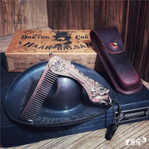 Out of stock Japanese Handmade Copper Skull 3D-Bad to the Bone Folding Oil Head Combs Crazy Pony Holsters