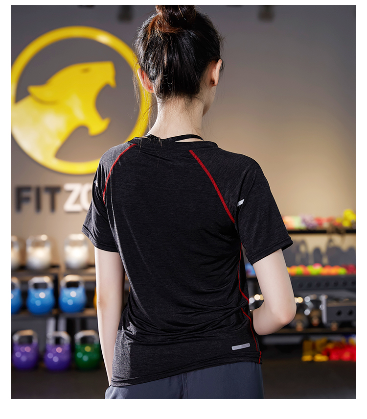 Châu âu và Mỹ gió chuyên nghiệp nhanh chóng làm khô phân khúc nhuộm thể thao T-Shirt nữ tập thể dục ngắn tay nhanh khô chạy phòng tập thể dục phản quang thoáng khí áo thun gym nam
