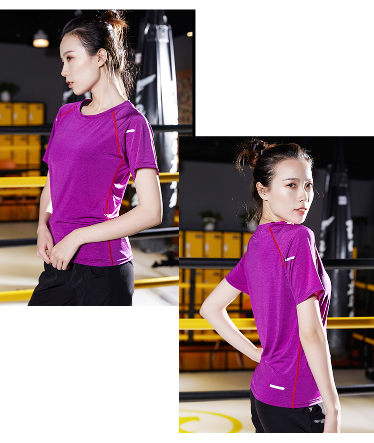 Châu âu và Mỹ gió chuyên nghiệp nhanh chóng làm khô phân khúc nhuộm thể thao T-Shirt nữ tập thể dục ngắn tay nhanh khô chạy phòng tập thể dục phản quang thoáng khí áo thun gym nam