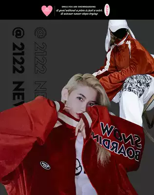 QLeo original national tide waterproof velvet ski suit 2021 American high street loose jacket jacket coat Outdoor