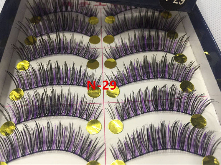 78 Pure Artisanal Fake Eyelash Cotton Thread Stalk Natural Thick Eyelash N-29 Star slim Slim Stage Makeup 