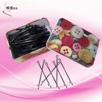 Round head steel clip hairclip bear girl hair black flat steel clip front clip clip clip