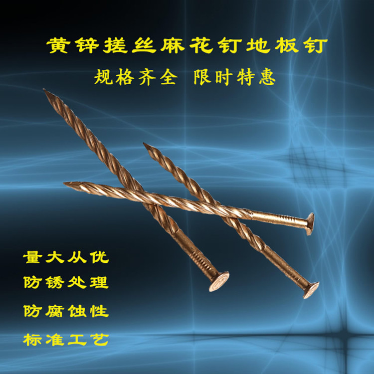 Hall lengthened large long ring pattern floor nail Conch nail Anti-loose nail Keel Twist nail Woodworking nail nail