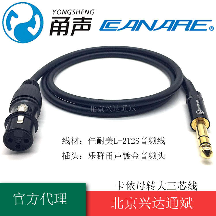Jianmei L - 2T2S Yong acoustic gold - plated head Kannon mother to 6 35 large three - core stereo audio signal balance line