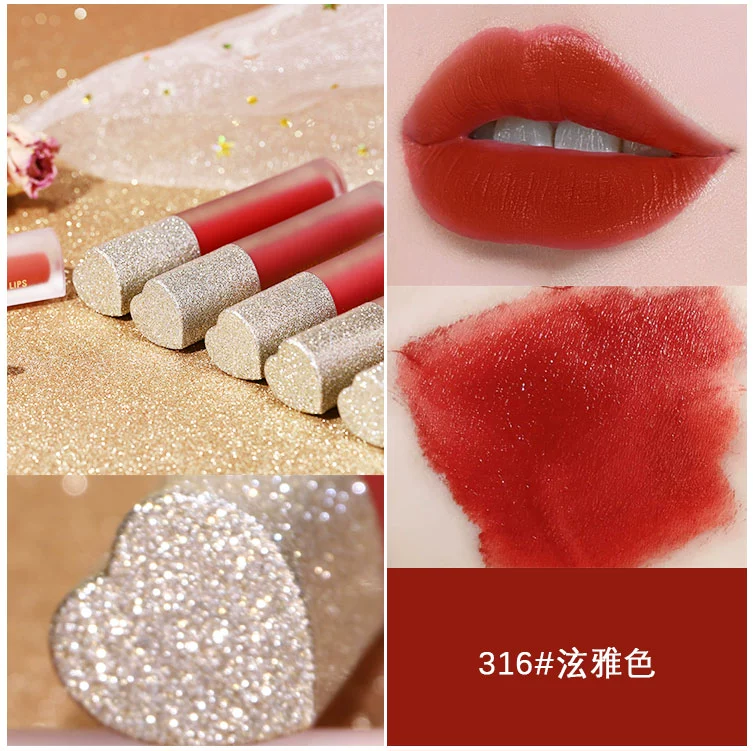 Sản phẩm mới dòng son novo velvet matte lip glaze air matte cam bóng hàng hiệu son bóng nữ sinh giá rẻ - Son bóng / Liquid Rouge