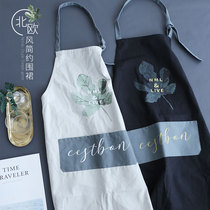 Nordic fashion kitchen apron cotton household adult anti-fouling clean apron men and women cafe work clothes