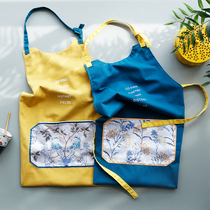 2019 New Chinese style cotton apron kitchen oil-proof household adult female fashion thickened work clothes