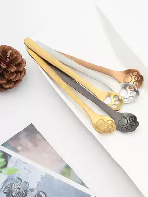 Cute cat claw spoon 304 stainless steel ins shake sound Net red creative soup colander dessert spoon coffee spoon mixing spoon
