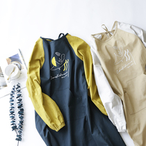 New apron cover adult household cotton cloth long sleeve waterproof kitchen fashion mens and womens painting overalls