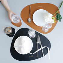 Nordic leather table mat West placematting waterproof and oil proof insulation mat Creative Bowl mat coaster plate mat home