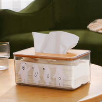 Polar bear transparent tissue box Nordic ins living room home desktop finishing paper box drawing Box storage toilet