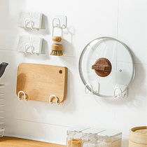 Adhesive hook non-perforated strong viscose wall-mounted stainless steel shop pot lid vegetable board storage non-trace clothes hook