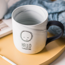 Hand Painted Marble Textured Mark Cups Boys Brief Creative Intonation Patterns Big Cups Ceramic Graffiti Porcelain Art